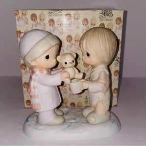 Vintage Christmas Precious Moments Figurine ChristmasTime is for sharing